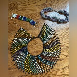 BUNDLE!! Elegant Multicolor Beaded Necklace + beautiful beaded purple necklace